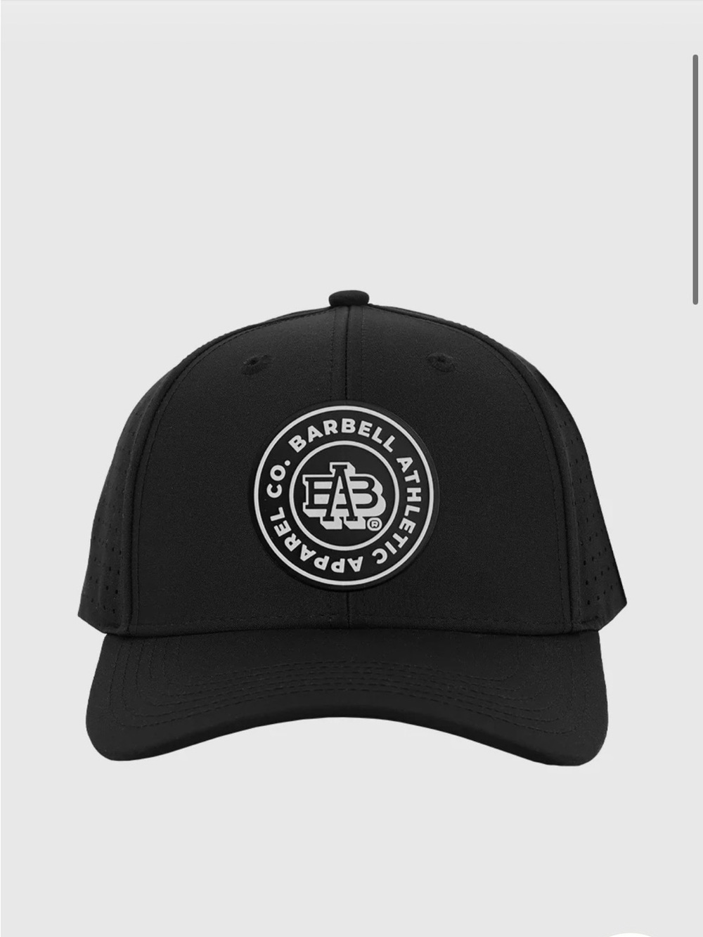 Barbell Athletic Gear Black Patch Cap